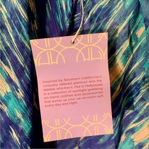 NWT Teal Blue Blouse XS Hot in Hollywood Cold Shoulder Layered Bell Sleeves - Picture 6 of 16